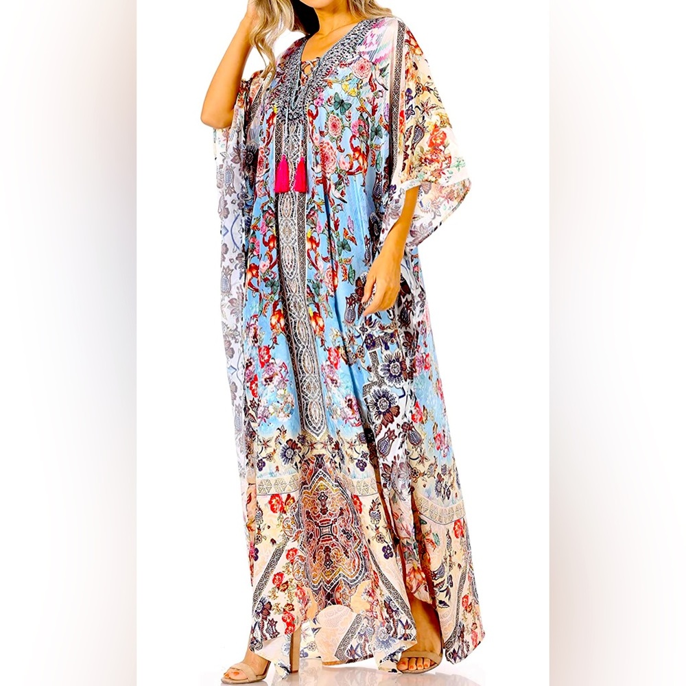 Camilla Inspired Caftan cover up dress